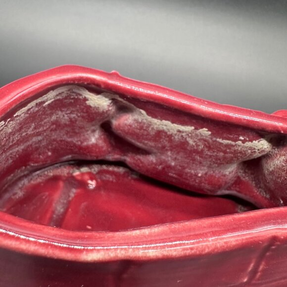 Vintage Duck Planter Mid Century Red Ducklings Kitschy Spring Easter Maroon - Picture 9 of 11